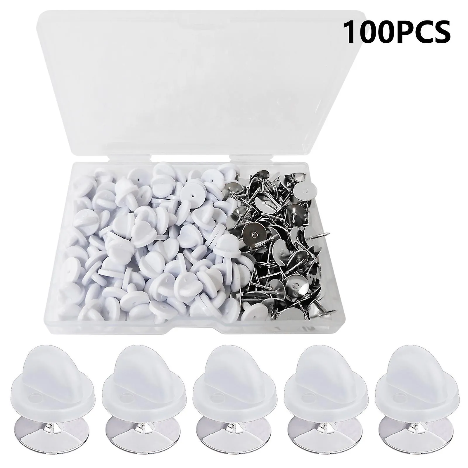 200pcs / set Reemplazo con tie tack Durable pequeño pasador de goma Sombrero de bloqueo trasero