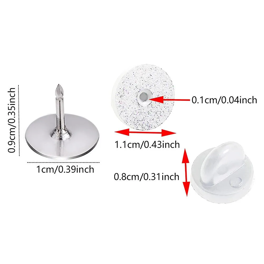 200pcs / set Reemplazo con tie tack Durable pequeño pasador de goma Sombrero de bloqueo trasero