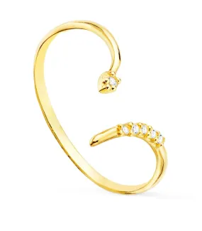 Anillo Serpiente Oro Amarillo 18K Piedras