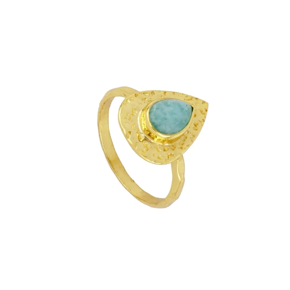 Anillo Wismar Amazonita Oro