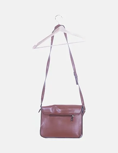 Bagstar Bolso satchel camel con hebillas