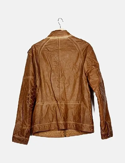 Bershka Biker de piel camel