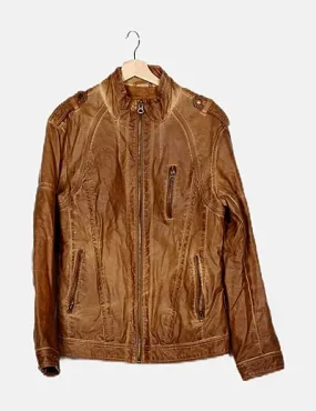 Bershka Biker de piel camel