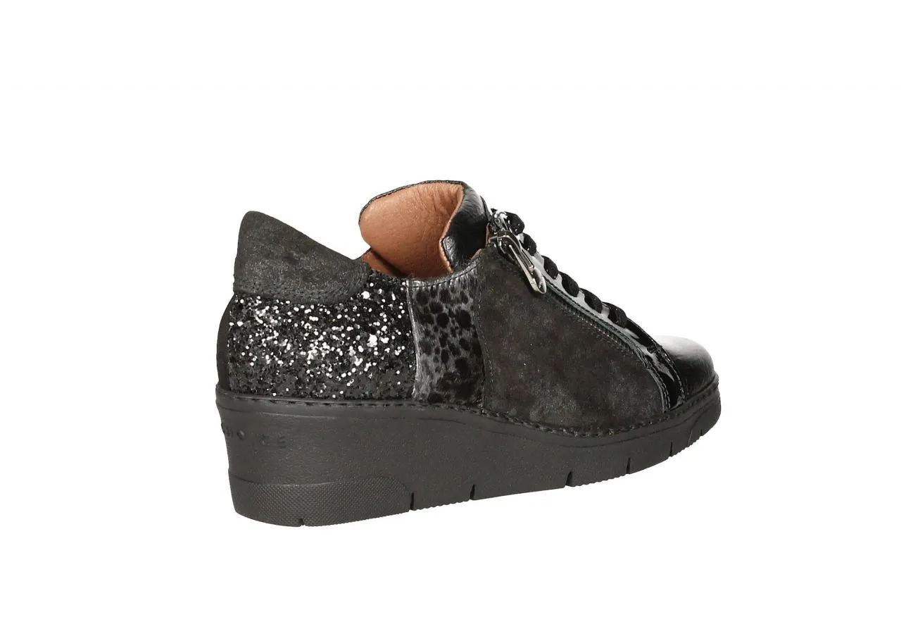 Blucher Negro Nobuck/dalmata /glitter/piel/charol Cremallera