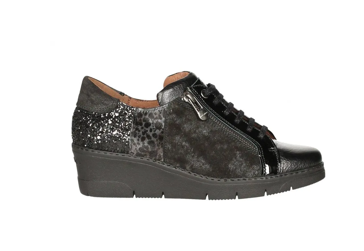 Blucher Negro Nobuck/dalmata /glitter/piel/charol Cremallera