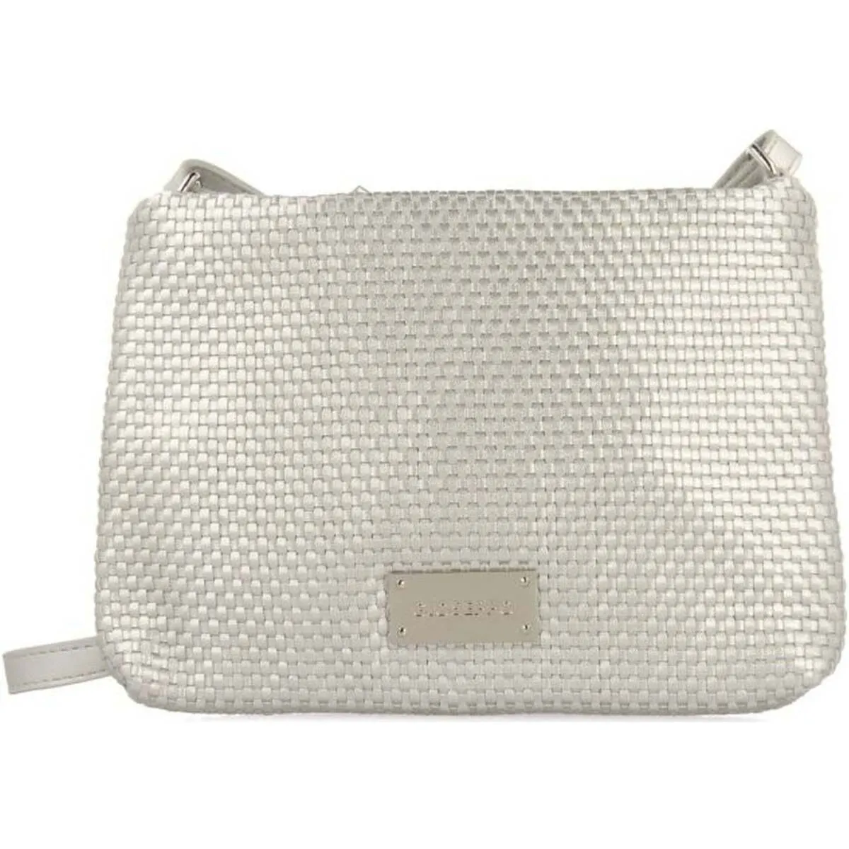 BOLSO BANDOLERA  PLATA CON TRENZADO MORVAH  72300