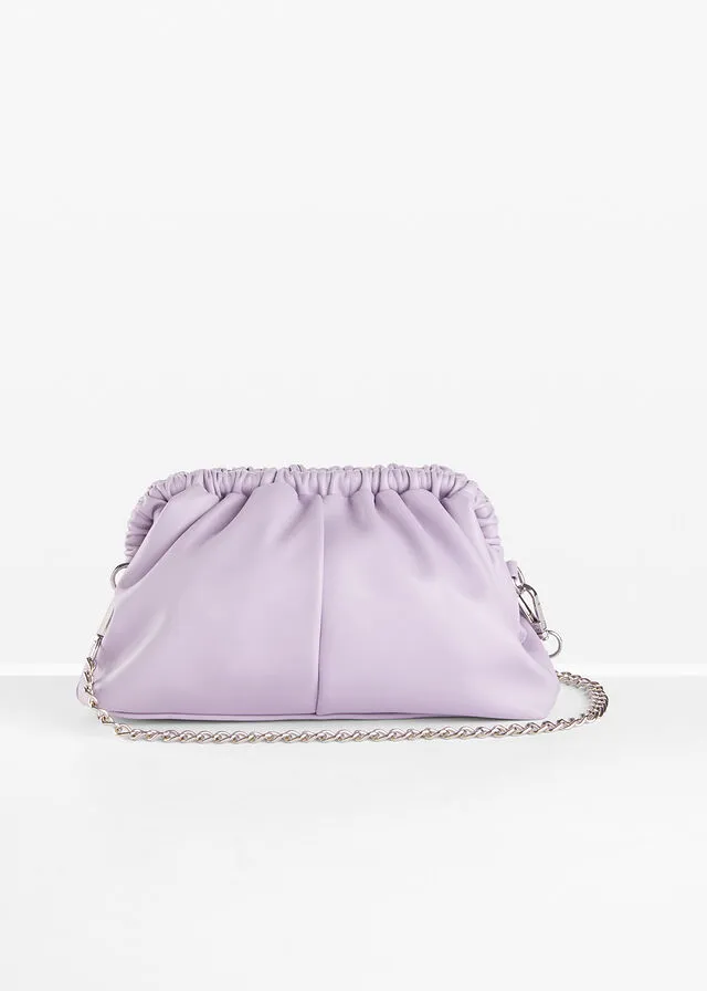 Bolso clutch con correa intercambiable claro