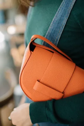 Bolso de piel Bombonera - naranja