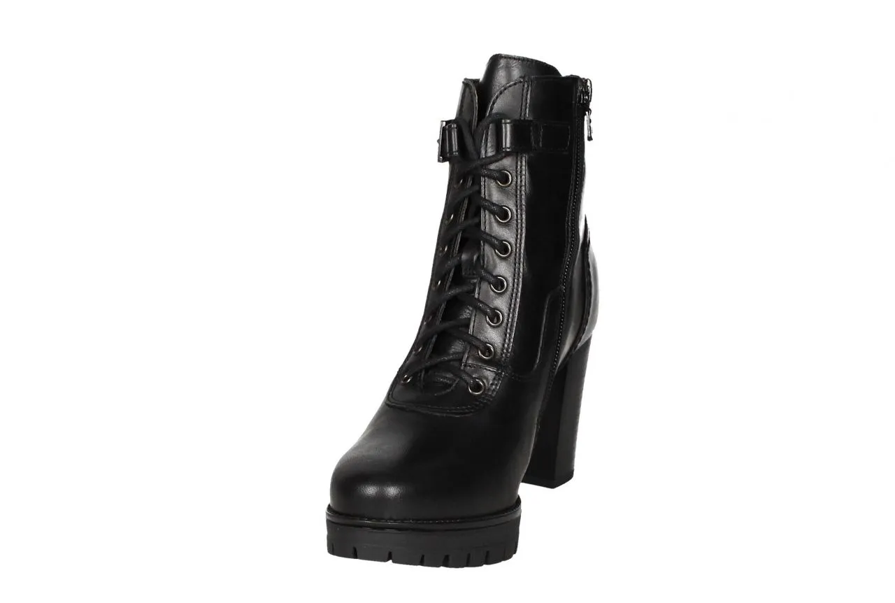 Bota Cordon Piel Negro Hebilla Lateral y 2 Tachas