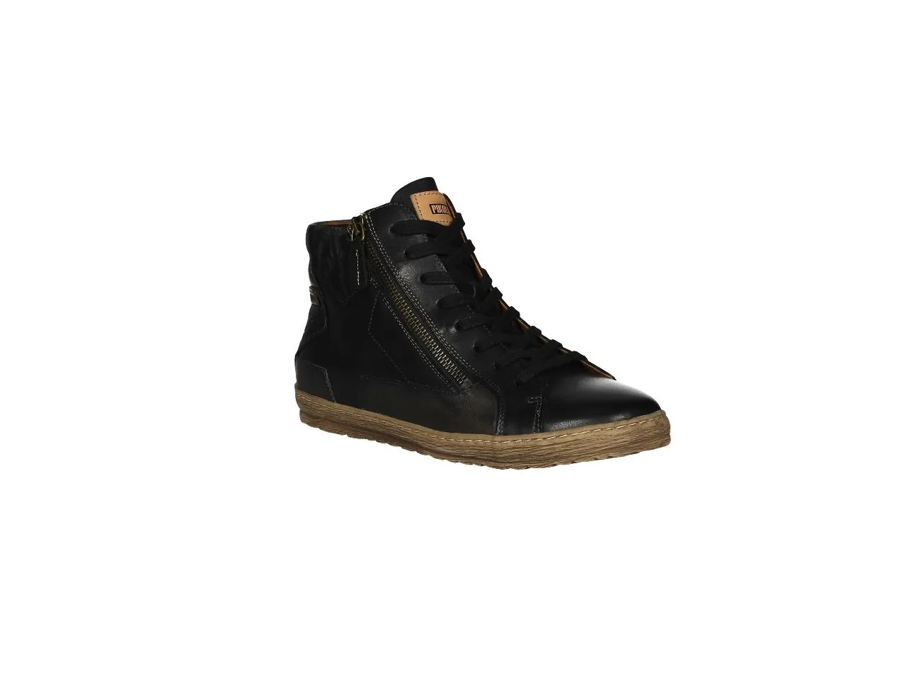 Bota Cordon/cremallera Piel Negro Estrella Lateral