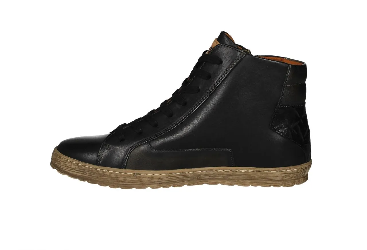 Bota Cordon/cremallera Piel Negro Estrella Lateral