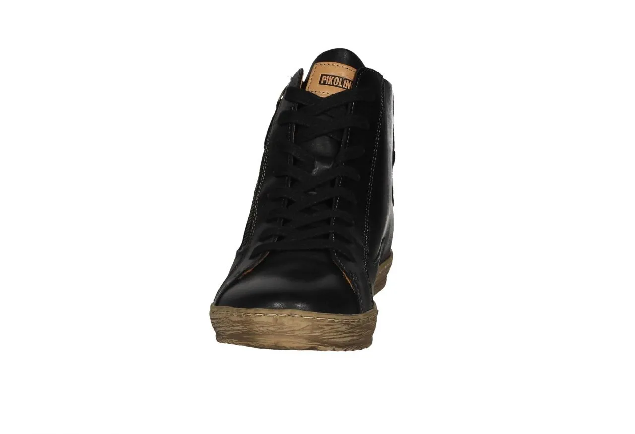 Bota Cordon/cremallera Piel Negro Estrella Lateral