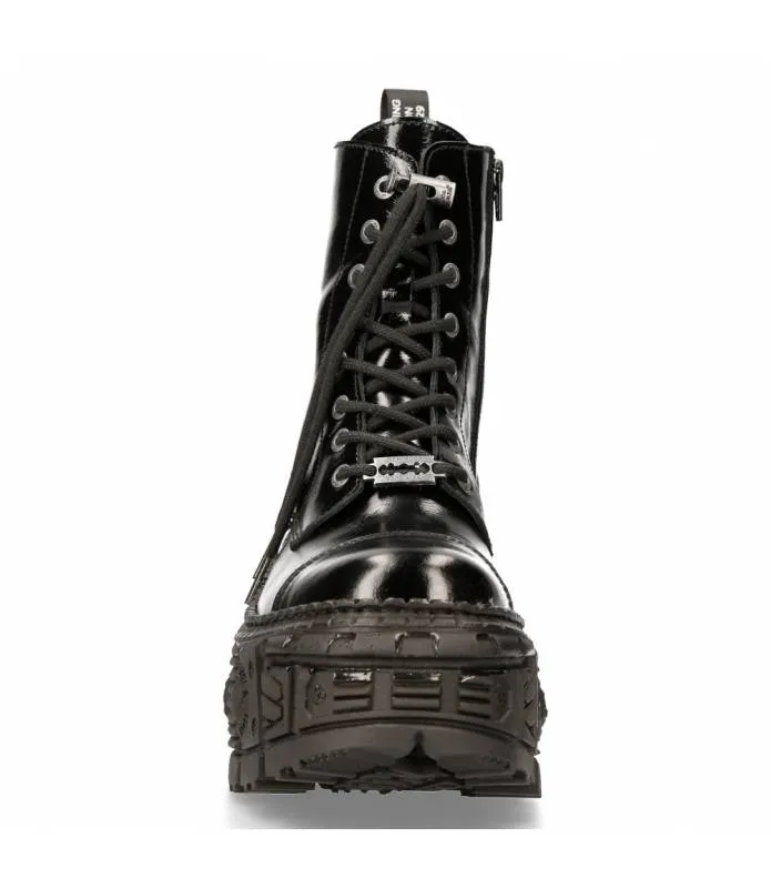 Bota Piel Suela Tank Piel Charol Arrugado New Rock Original WALL126-S2