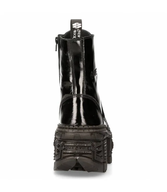 Bota Piel Suela Tank Piel Charol Arrugado New Rock Original WALL126-S2