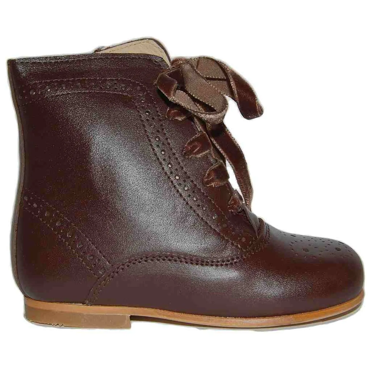 Botas De Piel Marrón Chocolate De Niña Bambineli 12681-19 (tallas De 19 A 30)