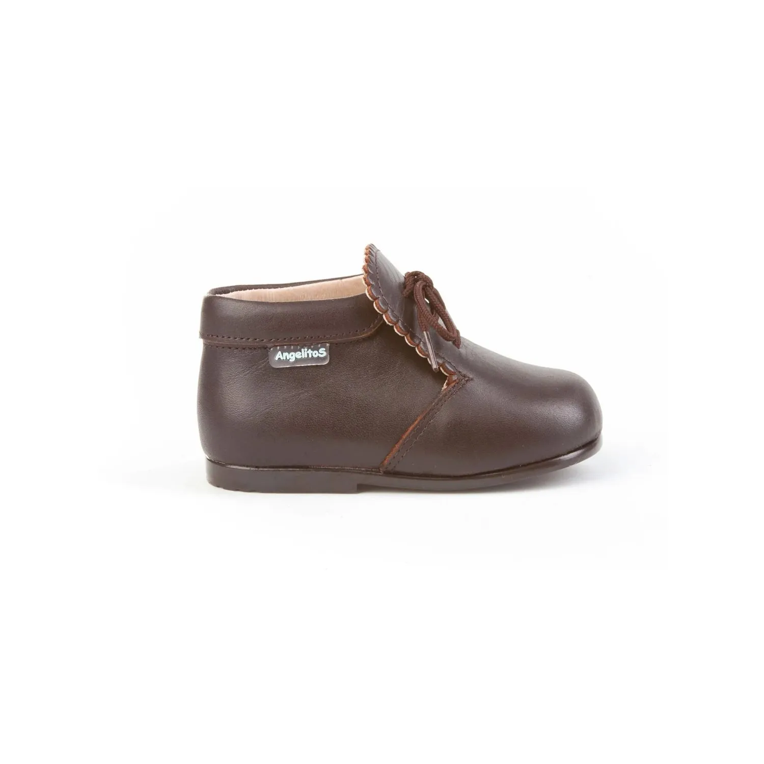 Botas De Piel Marrón Chocolate De Niño Angelitos 26638-18 (tallas De 18 A 24)