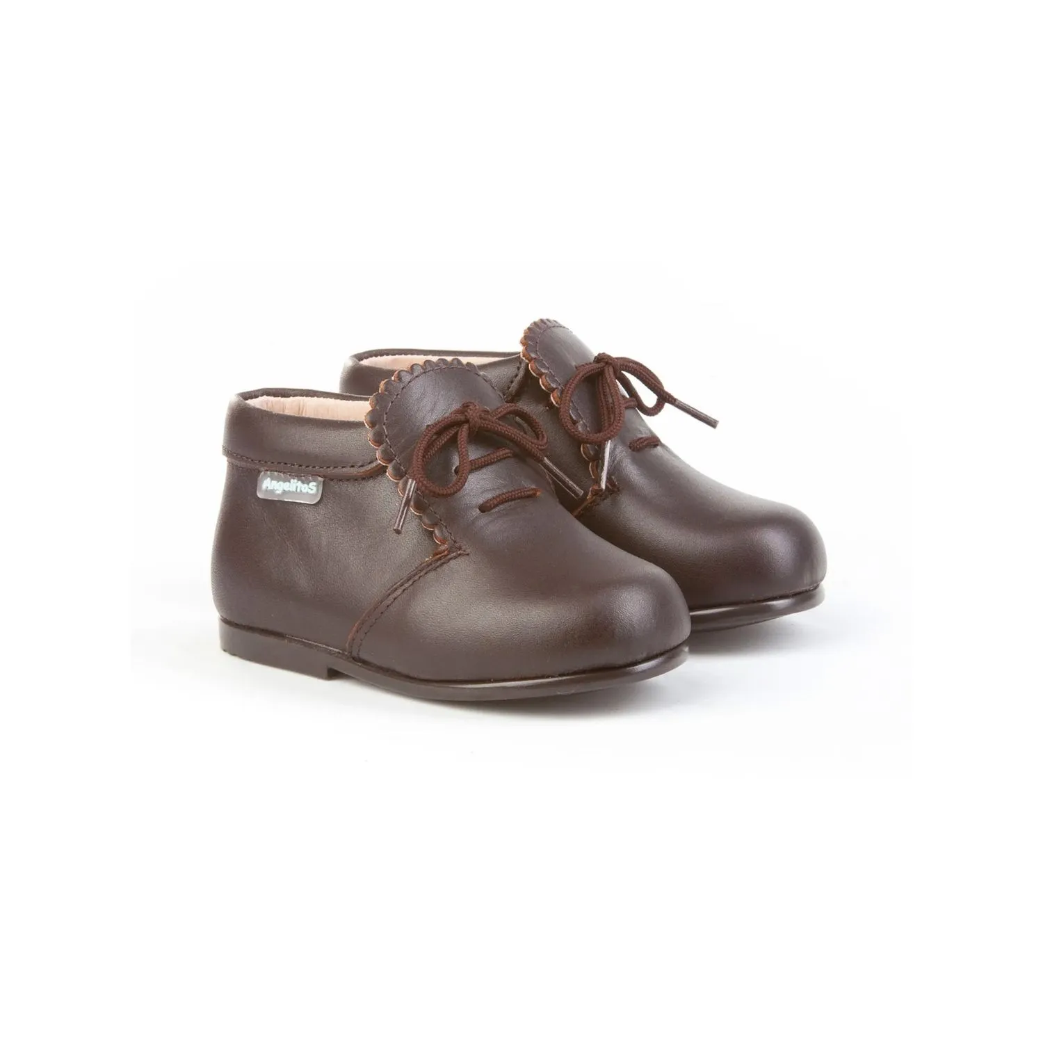 Botas De Piel Marrón Chocolate De Niño Angelitos 26638-18 (tallas De 18 A 24)