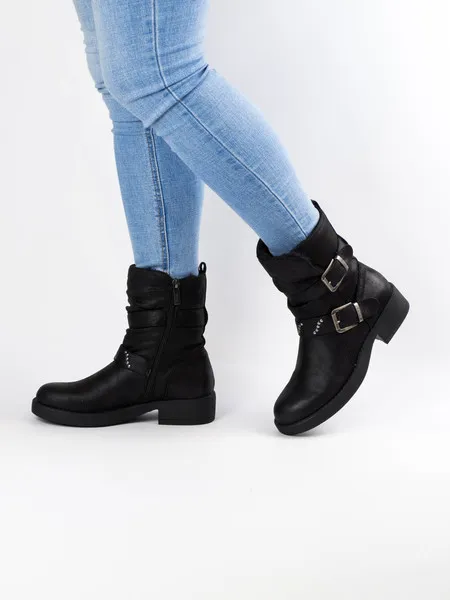 botas mtng wika forro negras para mujer