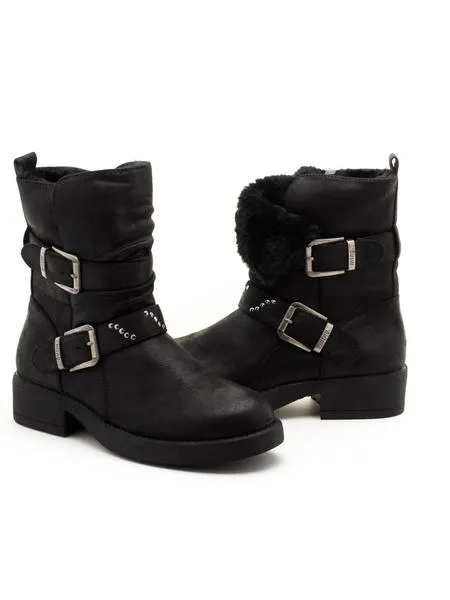 botas mtng wika forro negras para mujer