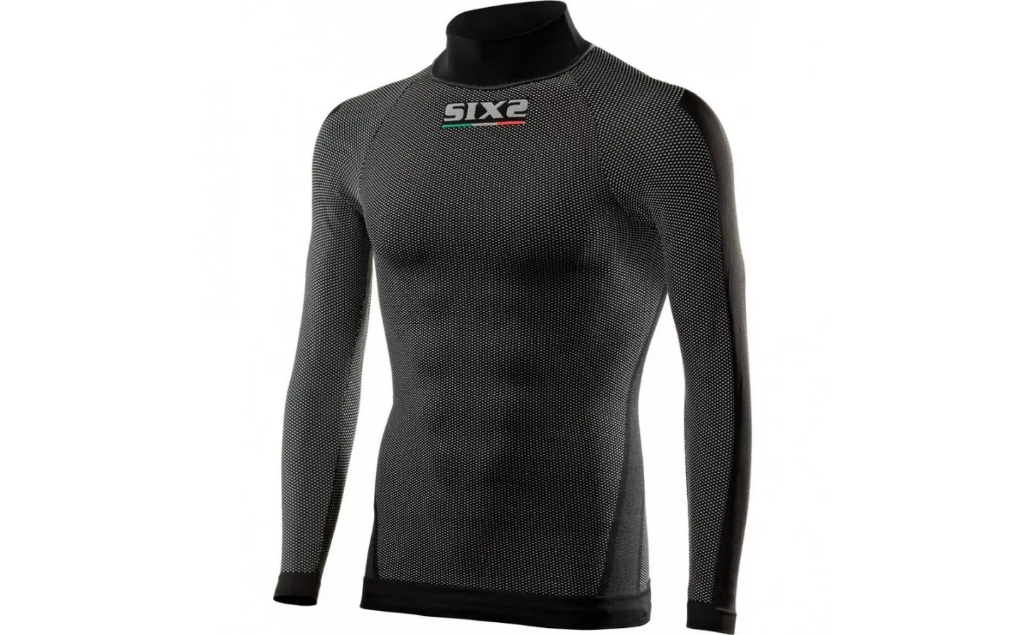 Camiseta Interior Sixs Manga Larga / Cuello Alto TS3 Carbon |TS3--ML---BC|