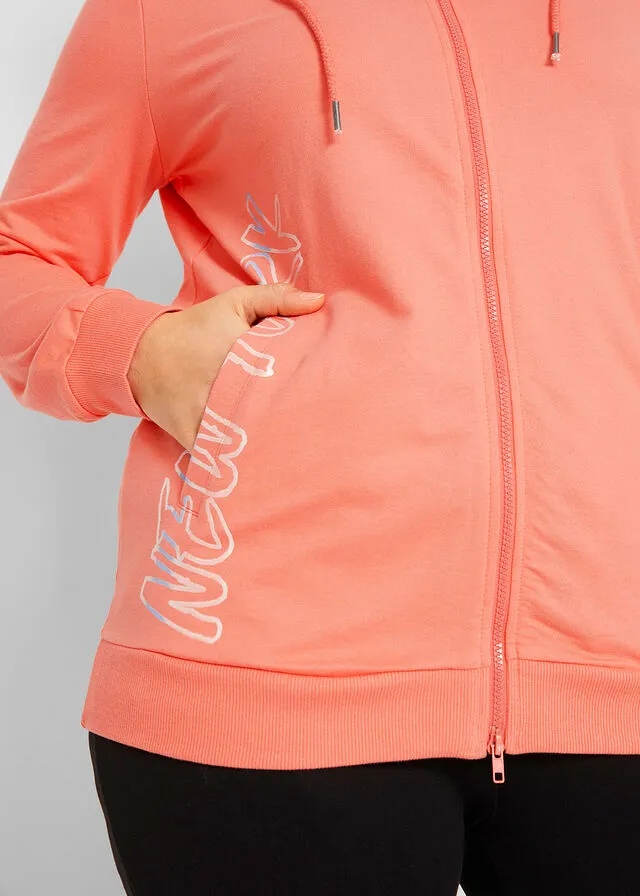 Chaqueta de chándal con capucha salmón