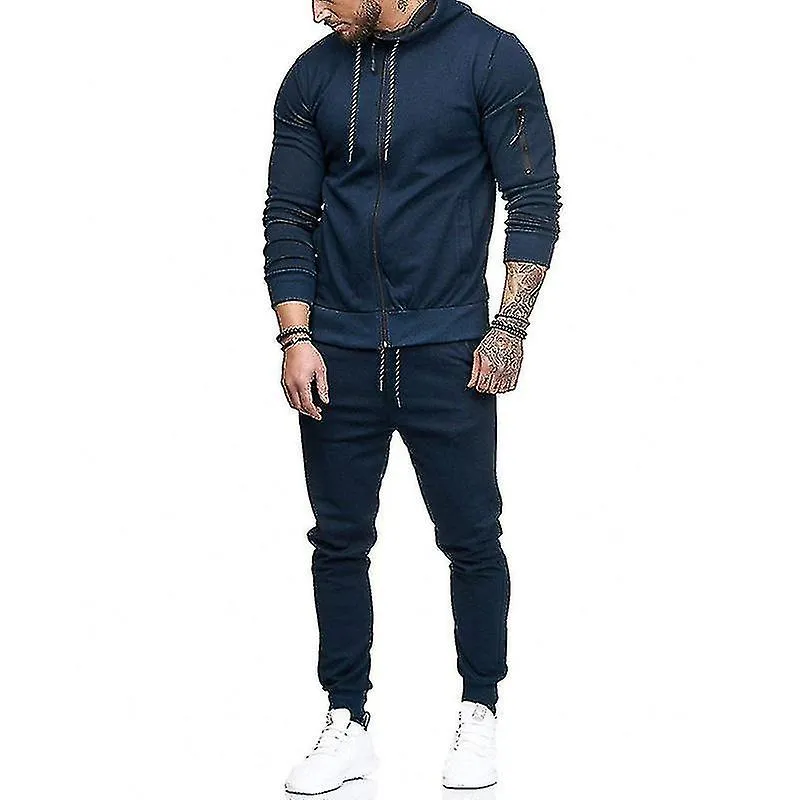 Conjunto de traje de hombre Conjunto de chándal Conjunto de chaqueta con capucha Pantalones Joggers Traje