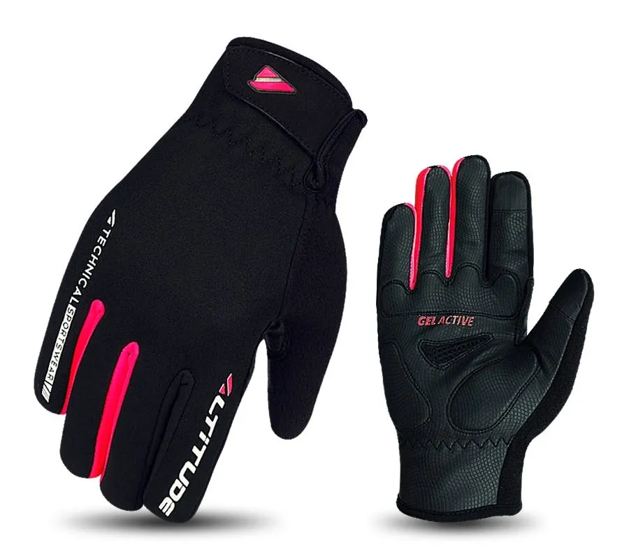 Guante Ciclismo Invierno Mujer Altitude Sistema Touch Negro/Rosado