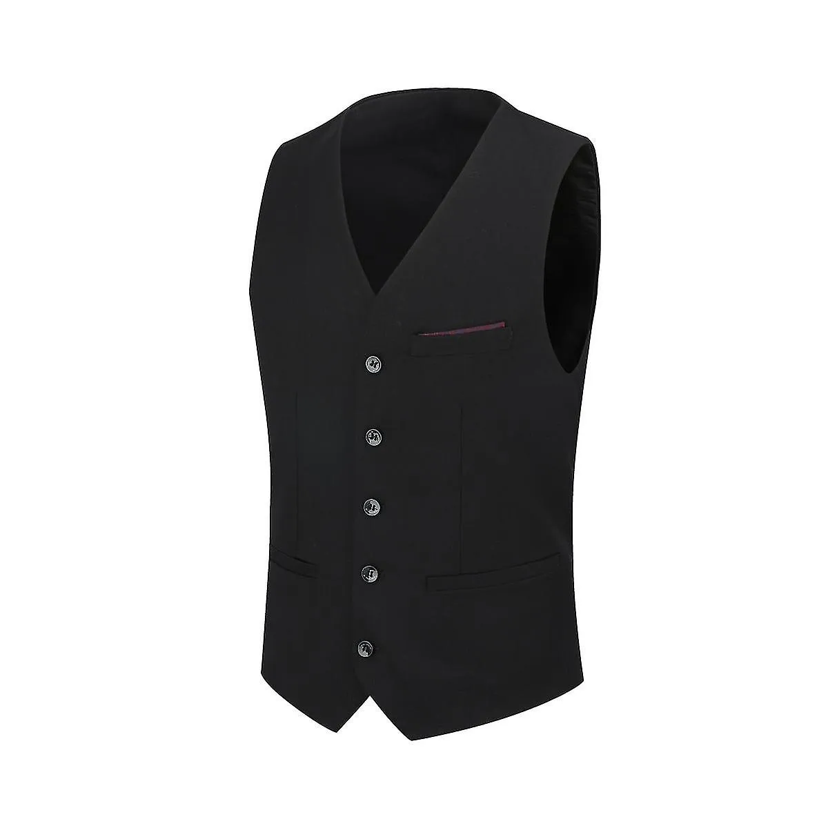 Hombre Negocio Slim Chaleco Formal Color Sólido Traje de Pecho Chaleco