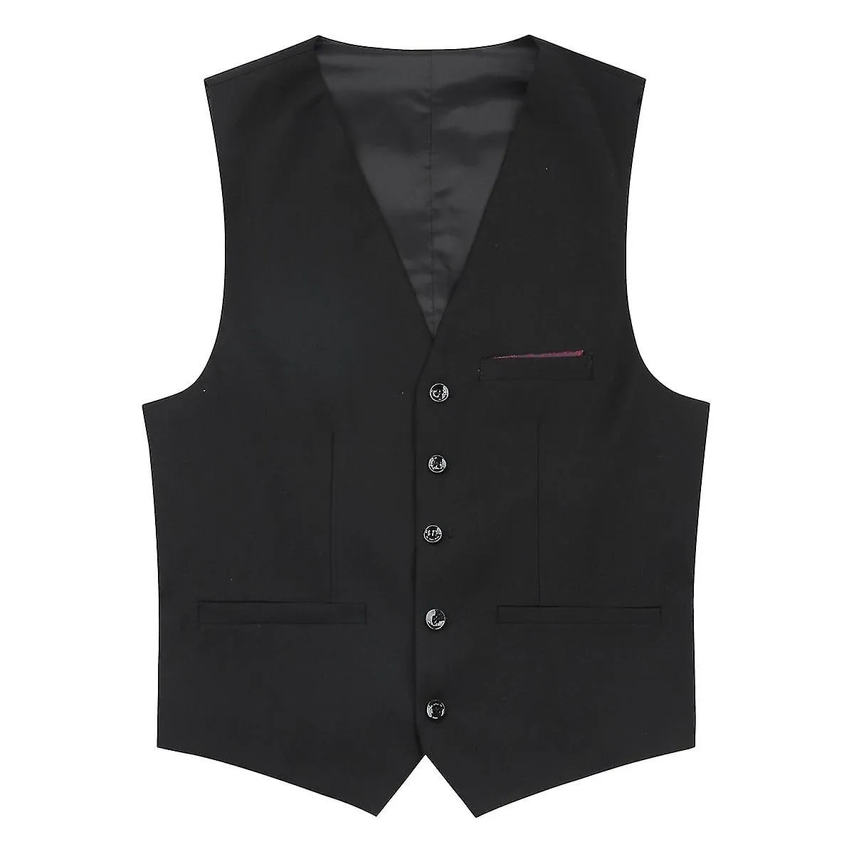 Hombre Negocio Slim Chaleco Formal Color Sólido Traje de Pecho Chaleco