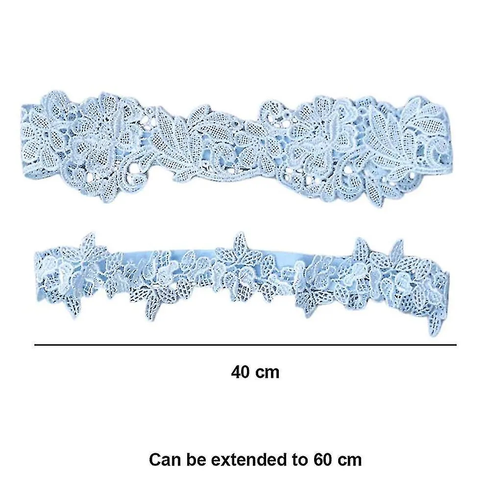 Ligas de boda para el cinturón de liga de encaje de la novia, azul claro