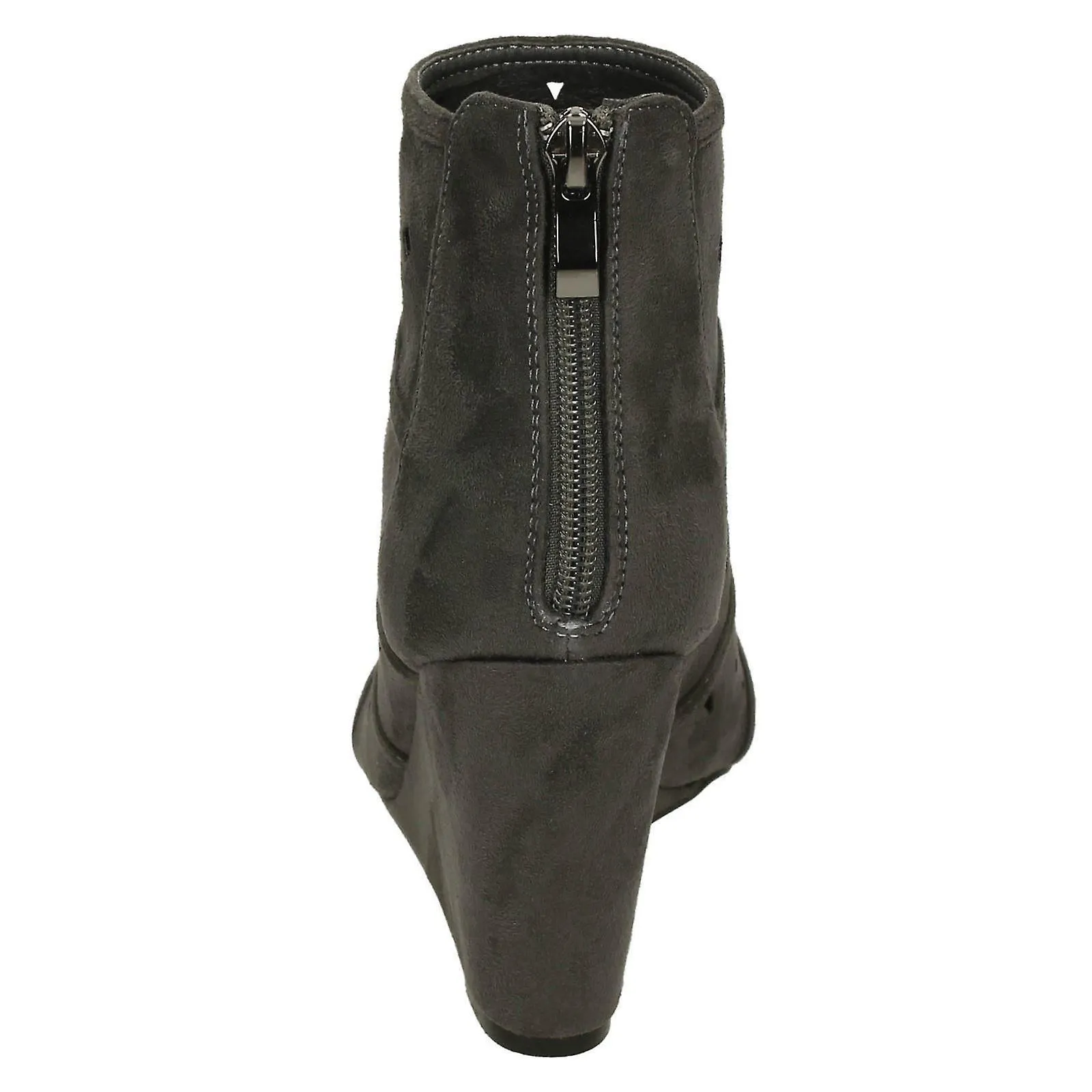 Lugar de damas en cuña alta Peeptoe tobillo botas F10725