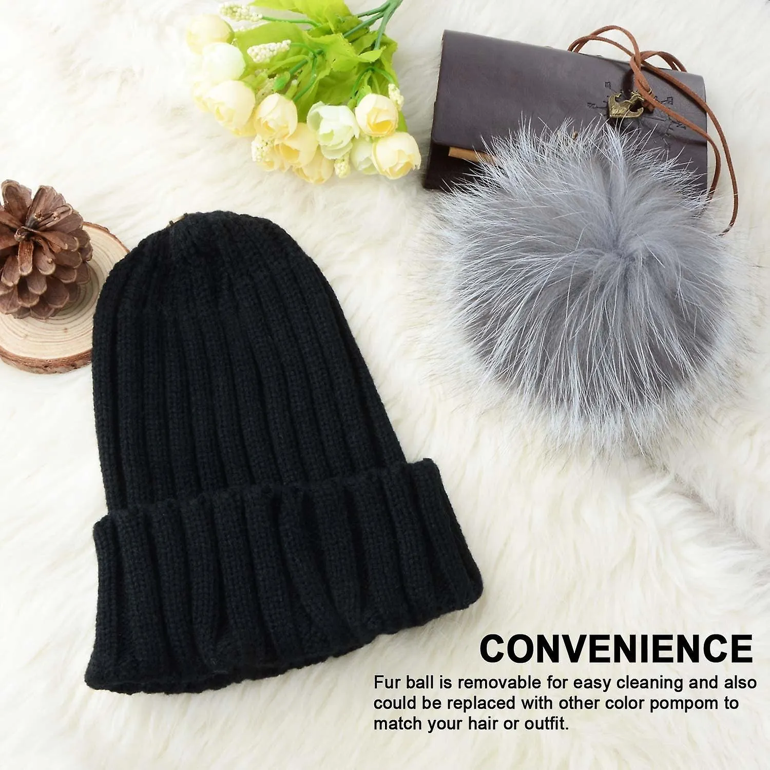 Mujeres Chicas Sombrero de invierno Gorro de punto con Pom Pom Winter Warm Ski Snowboard Hat