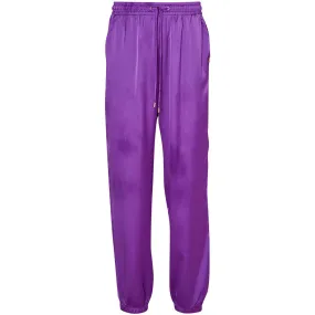 Pantalón de chándal violeta de raso