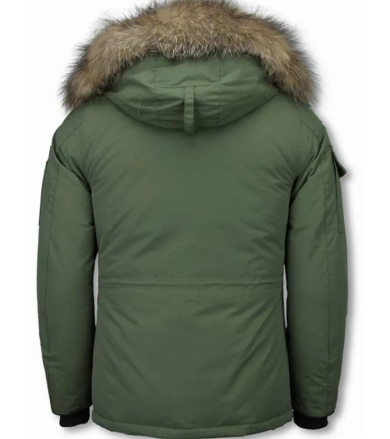 Parkas Mujer - Chaqueta De Invierno Media Luna - Cuello De Piel - Expedition Parka - Verde