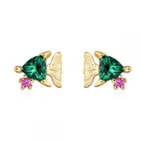 Pendientes en Plata de Ley Pez Gold