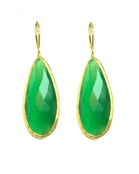 PENDIENTES LAGRIMA  DE PIEDRAS NATURALES VERDE ESMERALDA