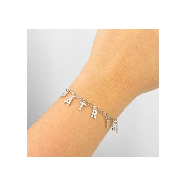 Pulsera personalizada con colgantes en plata de ley