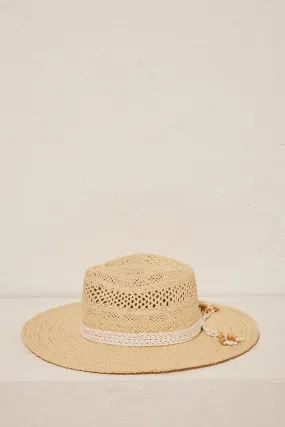 Sombrero ala ancha rafia 