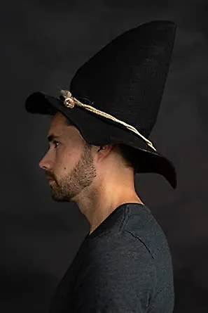 Sombrero de espantapájaros adulto Deluxe Felt Oktoberfest Wizard Witch Hillbilly Hat Costume