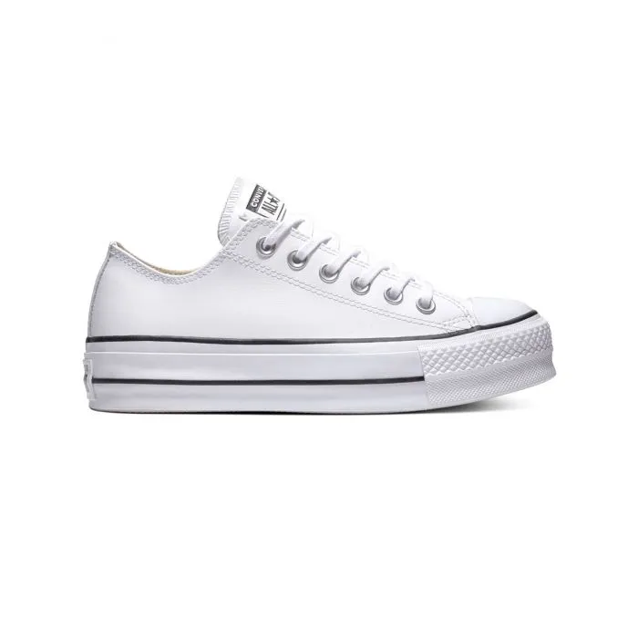 Zapatillas Converse Chuck Taylor All Star Plataforma Cuero Sint. Blanca