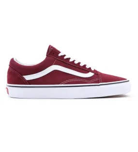 Zapatillas de Piel Old Skool granate