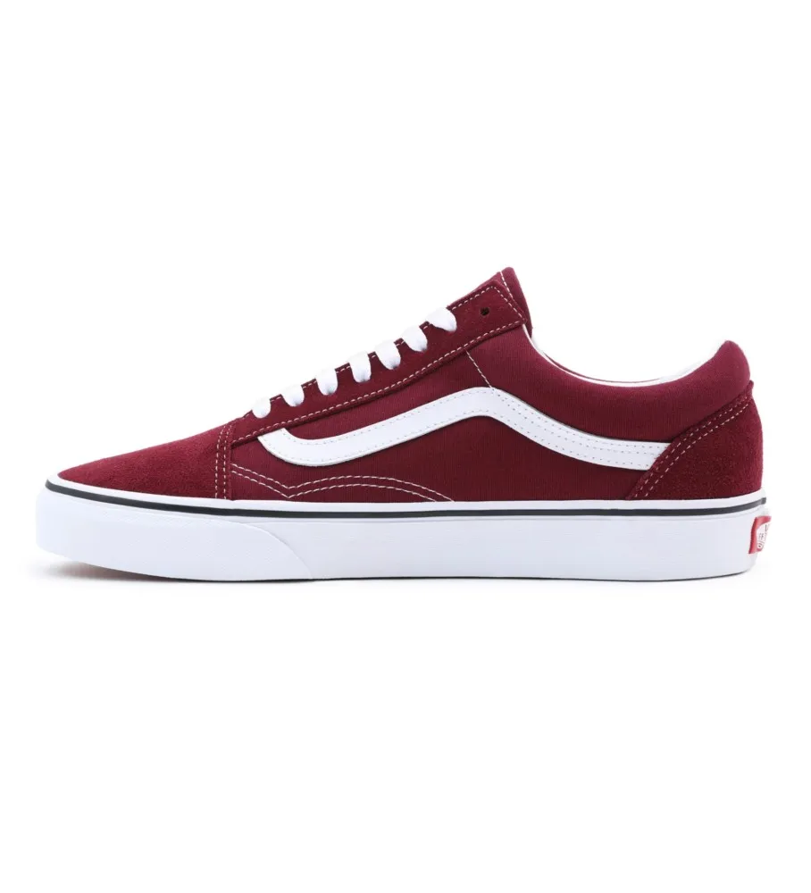 Zapatillas de Piel Old Skool granate