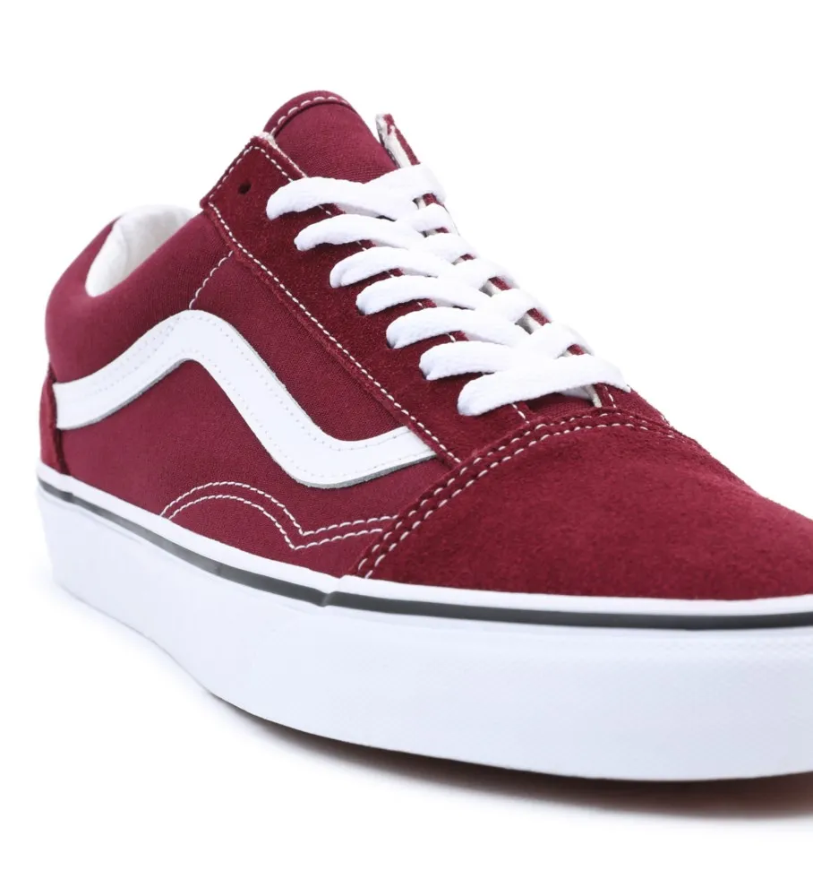 Zapatillas de Piel Old Skool granate