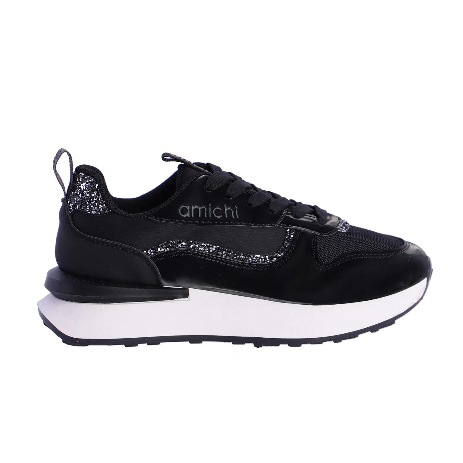 Zapatillas Deportivas De Nylon Y Charol Amichi Dafne, Negro (tallas De 36 A 41)