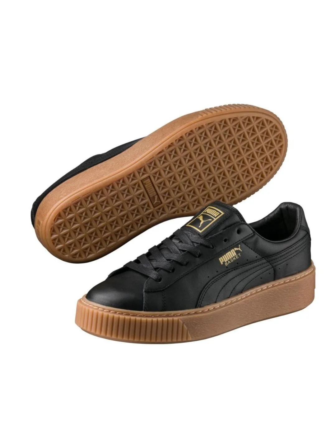 Zapatillas Puma Basket plataform negro de mujer